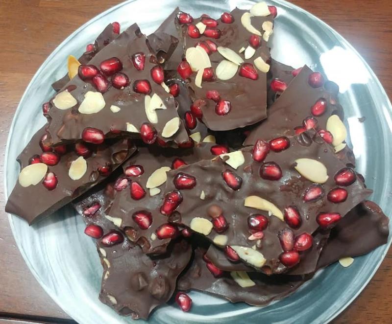 Pomegranate and Almond Bark
